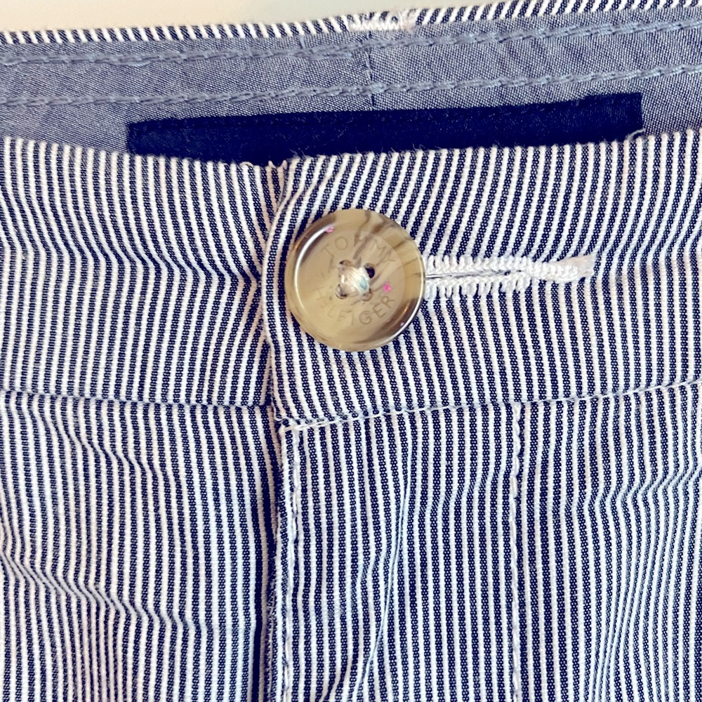 Navy/White Pinstripe Size 24 Tommy Hilfiger Cotton Slacks - Picture 6 of 9
